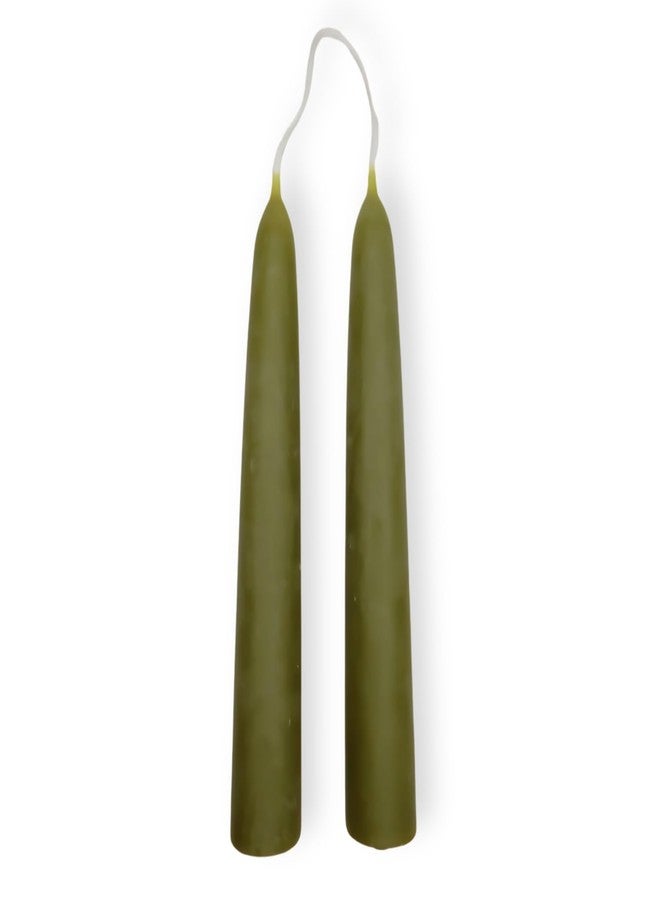 Candlestock Beeswax Taper Candles - Standard 7/8" Diameter, Pure 100% Natural USA Beeswax, Cotton Wick, Dripless, Long-Burning, Handmade in Woodstock, NY- 6 Inches - 1 Pair (2 Candles) - Sage - Image 1